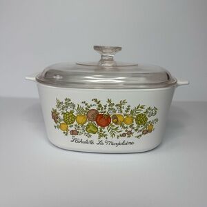 Vintage CorningWare L’Echalote La Marjolaine 3L Casserole Dish w Glass Lid